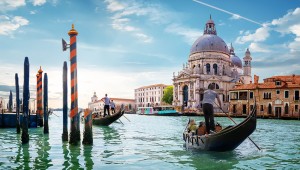 Ride,On,Gondolas,Along,The,Gand,Canal,In,Venice,,Italy