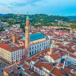 Sunrise,Aerial,View,Of,Basilica,Palladiana,At,The,Piazza,Dei Sunrise,Aerial,View,Of,Basilica,Palladiana,At,The,Piazza,Dei