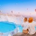 Concept,Travel,Tourist,Background,Pamukkale,Turkey.,Lover,Couple,Watching,Hot